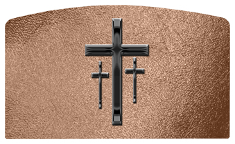 DACRO 517 BK SH BZ Black 3 Crosses Shimmer Bronze Background
